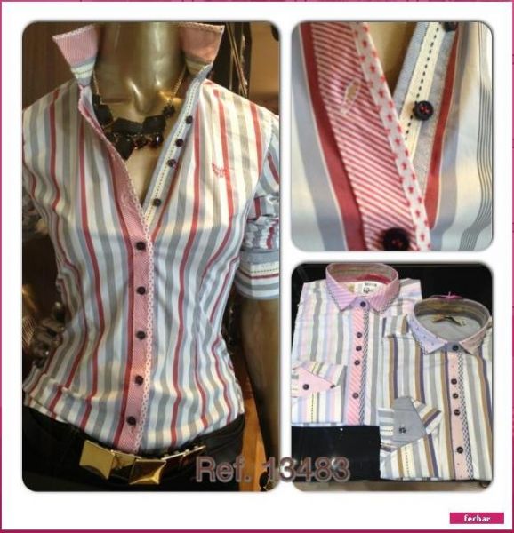 13483-Camisa fem. Listrada